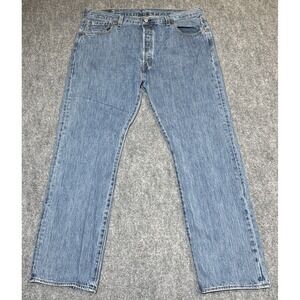 Levi's 501 Button Fly Stretch Straight Leg Denim Blue Jeans Mens Size 40 x‎ 32